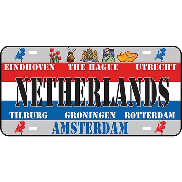 Netherlands - Car Plate License Tin Signs/Wooden Signs - 30x15cm