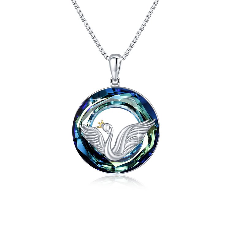 S925 Swan Crystal Circle Necklace