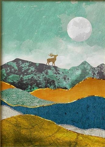 DIY Paint by Numbers Kit for Adults - Moon and Deer、bestdiys、sdecorshop