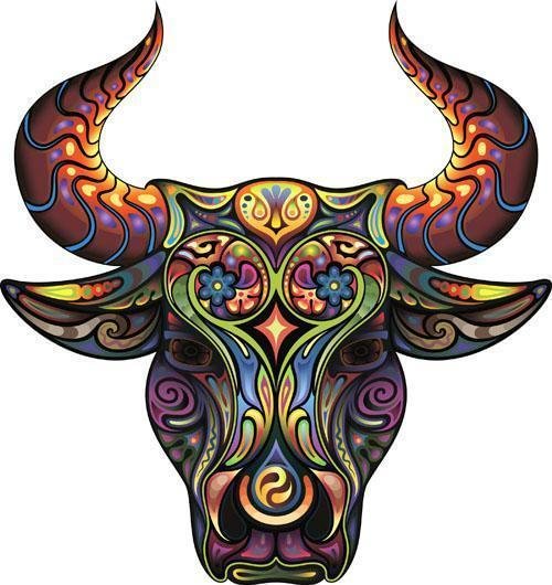 JEFFPUZZLE™-JEFFPUZZLE™ Painted Bull Head Jigsaw