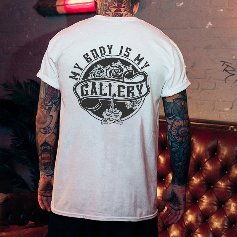 My Body Is My Gallery Printed Roses Men's T-shirts -  UPRANDY