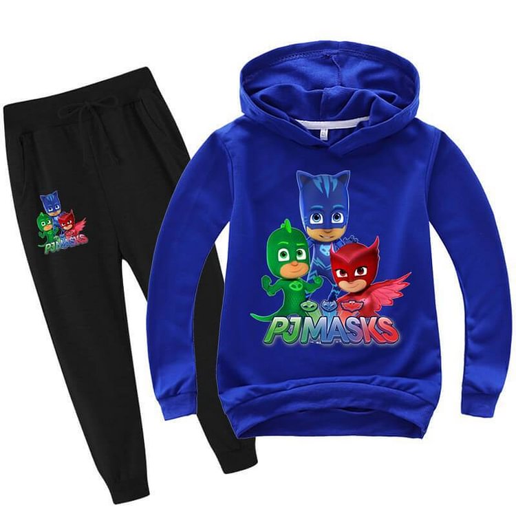 Girls Boys Little Pj Pajamas Hero Print Cotton Hoodie And Joggers Suit-Mayoulove