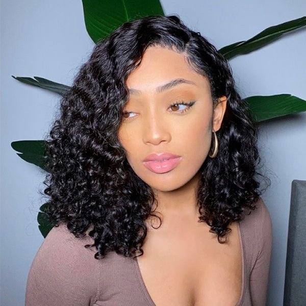 💥 Affordable  💥 Undetectable 4×4 Lace Closure Wigs | Black Curly Bob Wigs | Upgraded 2.0