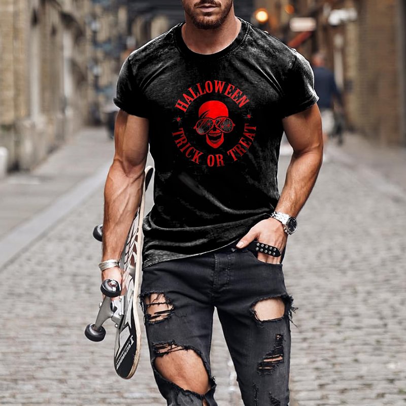 Tiboyz Men's Skull Short Sleeve T-Shirt