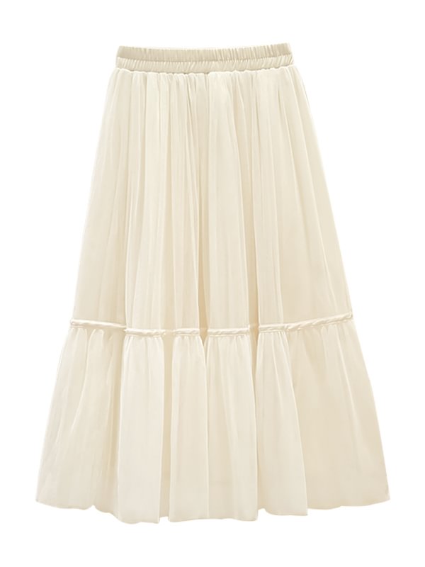 Vintage Folds High Rise Long Mesh Skirt