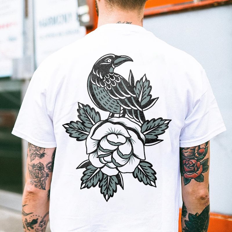 Cloeinc Bird and flower pattern t-shirt designer - Cloeinc