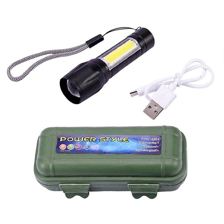 Mini LED Flashlight Telescopic Zoom USB Rechargeable Waterproof Torch Lamp