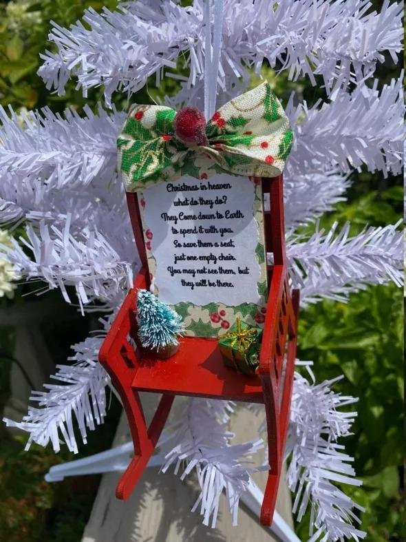 Heaven Chair Christmas Ornament--If You Miss Them, Just Cry Out Loud!