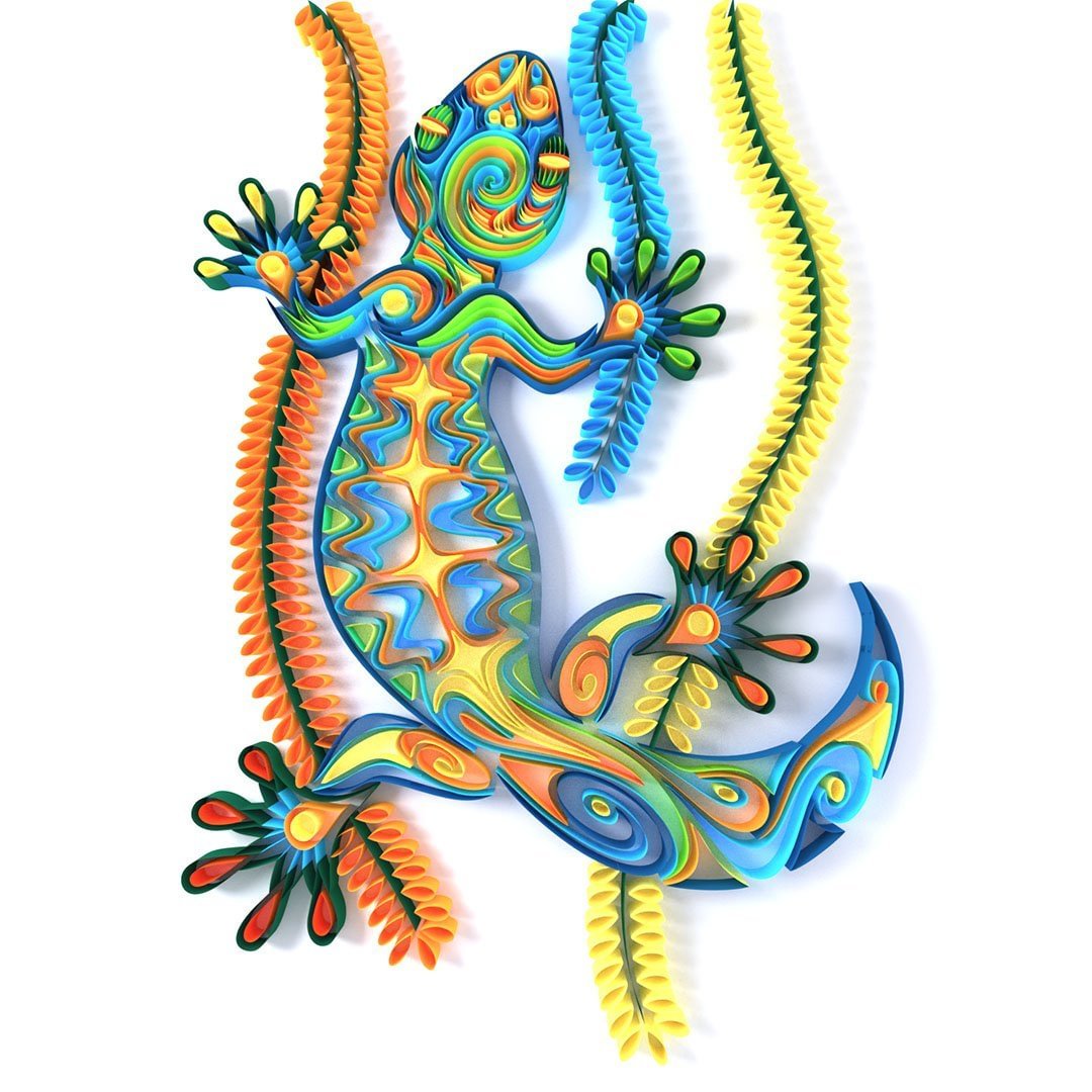 JEFFQUILLING™-JEFFQUILLING™ Paper Filigree painting Kit-Gecko