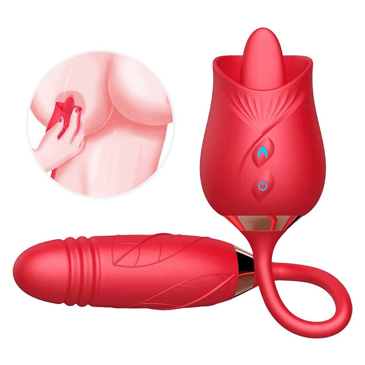 Pro Rose Tongue Vibrator with Bullet Vibrator