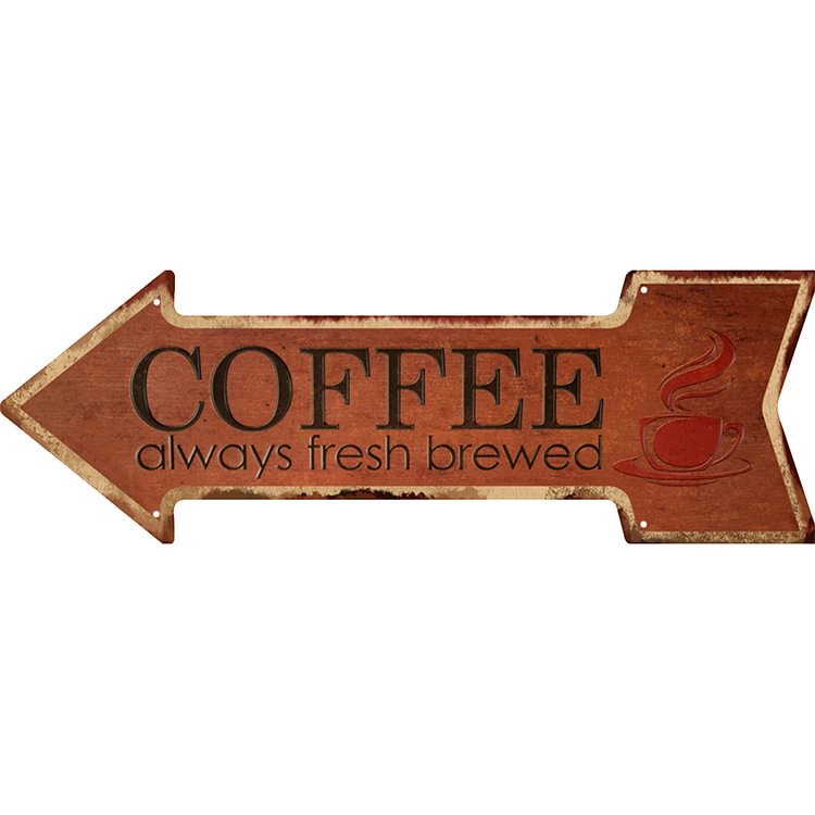 coffee - Arrow Shape Tin Sign - 16*45CM