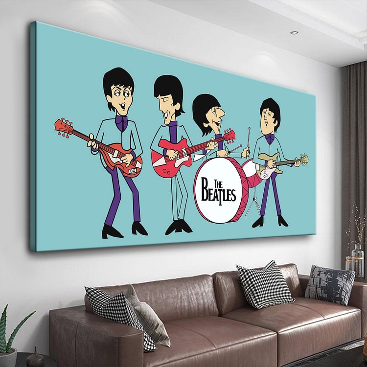 The Beatles Comic style Canvas Wall Art