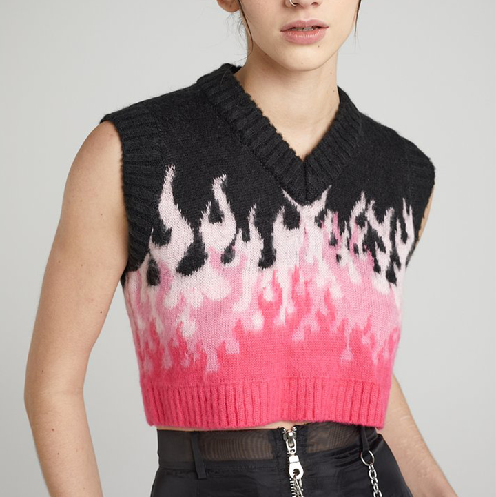 Flame Pattern Sweater Vest - CODLINS - Codlins