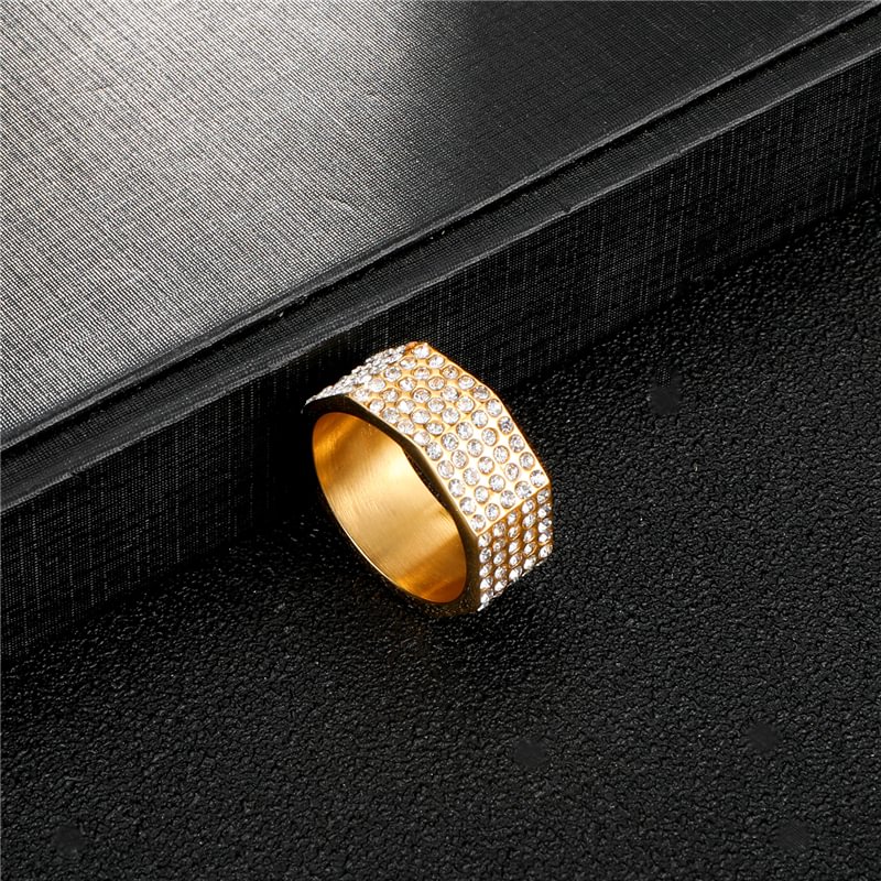 Hip Hop Iced Out Bling Square Men's Rings-VESSFUL