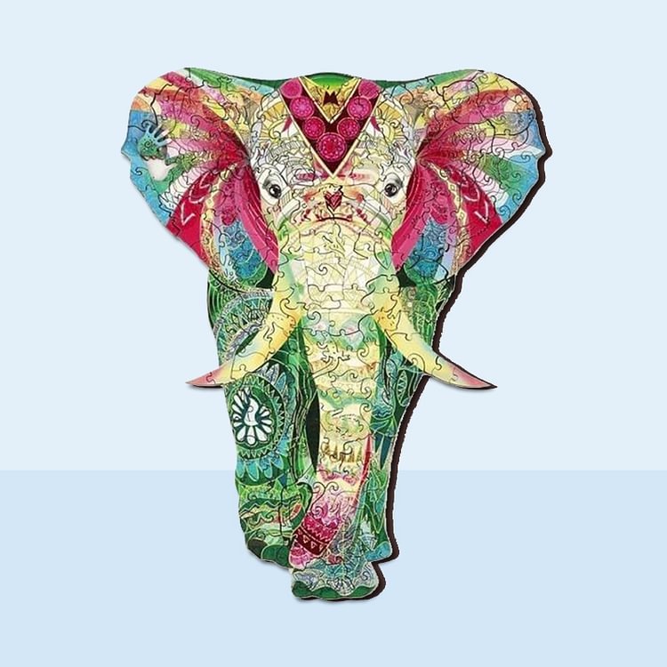 Colorful Elephant Wooden Jigsaw Puzzle