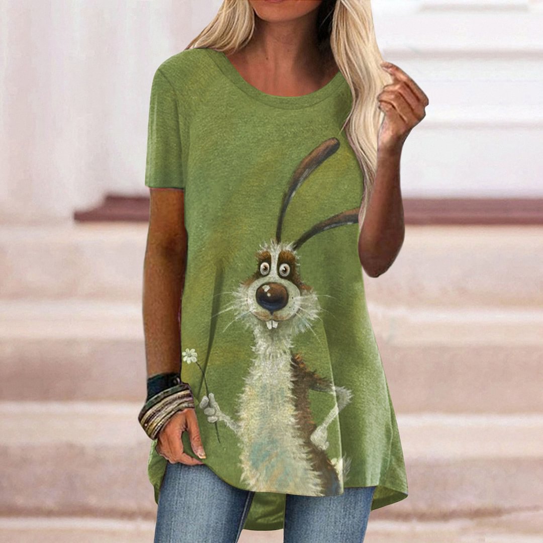 Easter Bunny Printing Graphic T-shirts