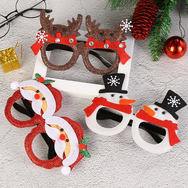 Santa Claus Snowman Elk Decoration Glasses