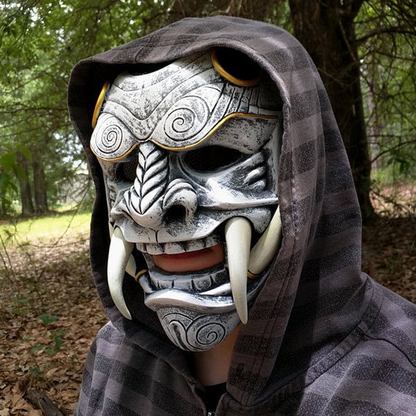 Hannya Face Mask Demon Devil Mask Latex Halloween Party Prop - vzzhome