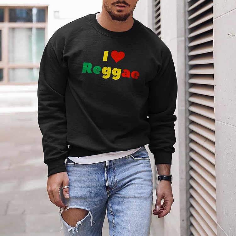 BrosWear Men's Reggae Pattern Casual Sweatshirt
