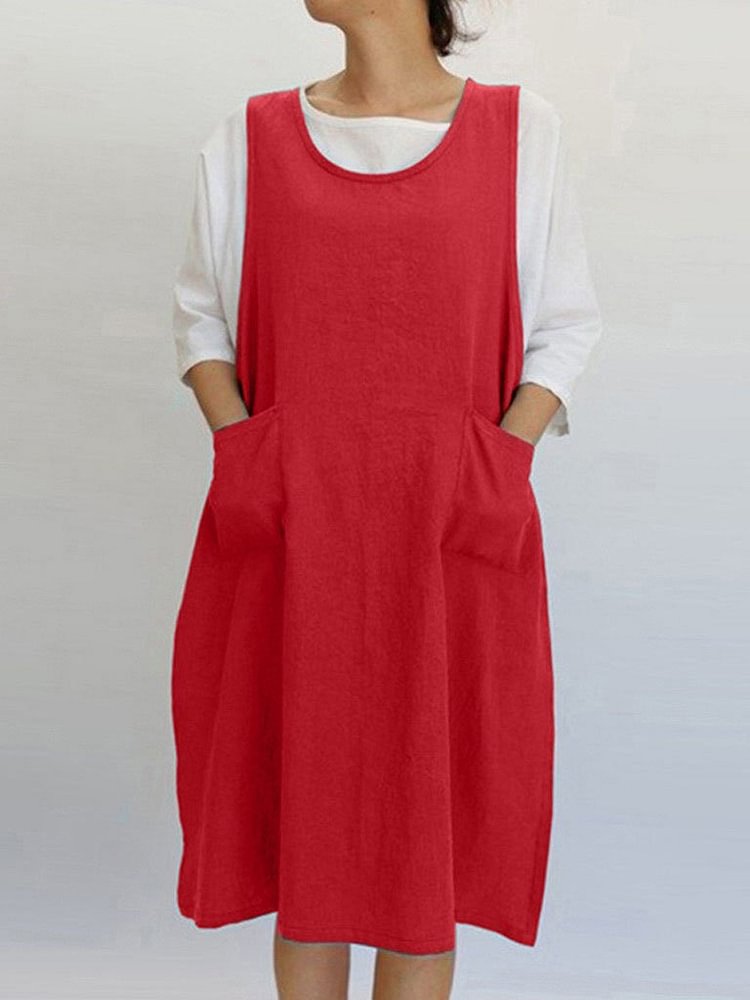 Women's Loose Gardening Cotton And Linen Apron-Mayoulove