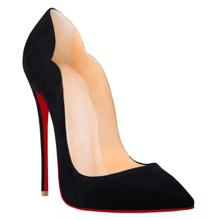 120mm Women's High Heels for Party Suede Red Soles Pumps