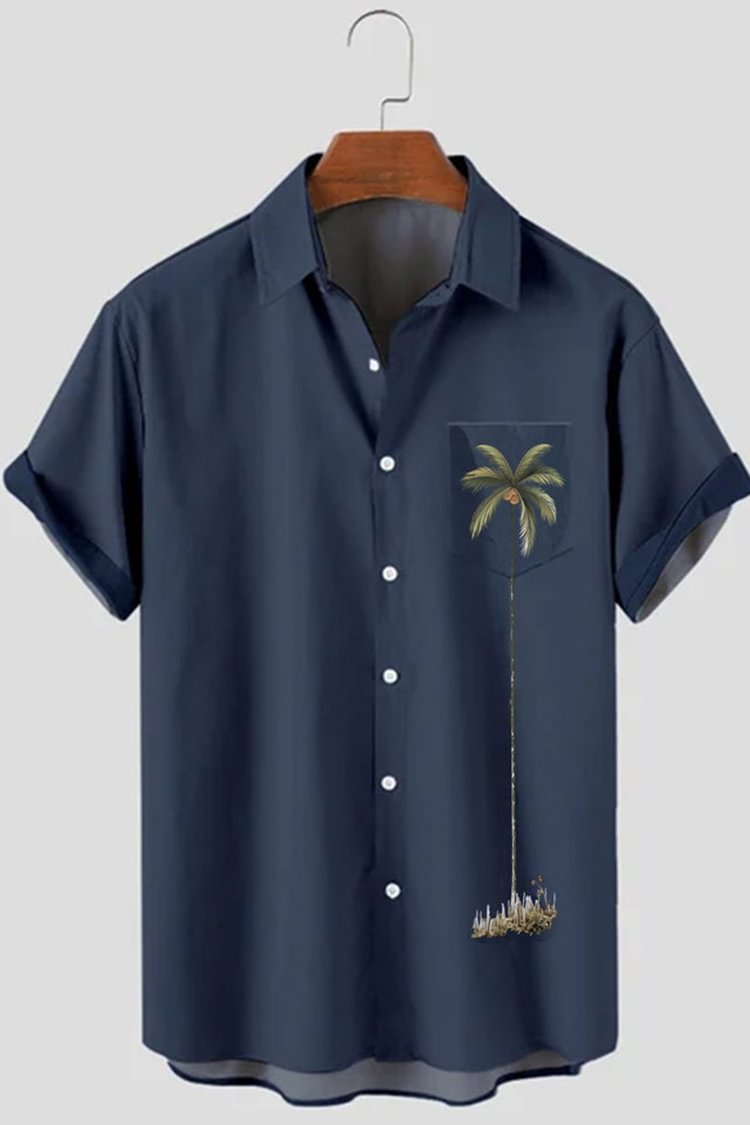 Tiboyz Blue Palm Tree Short Sleeve Shirt