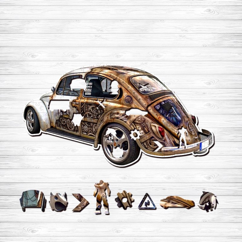 JEFFPUZZLE™-JEFFPUZZLE™ Steampunk Volkswagen Bug Wooden Puzzle