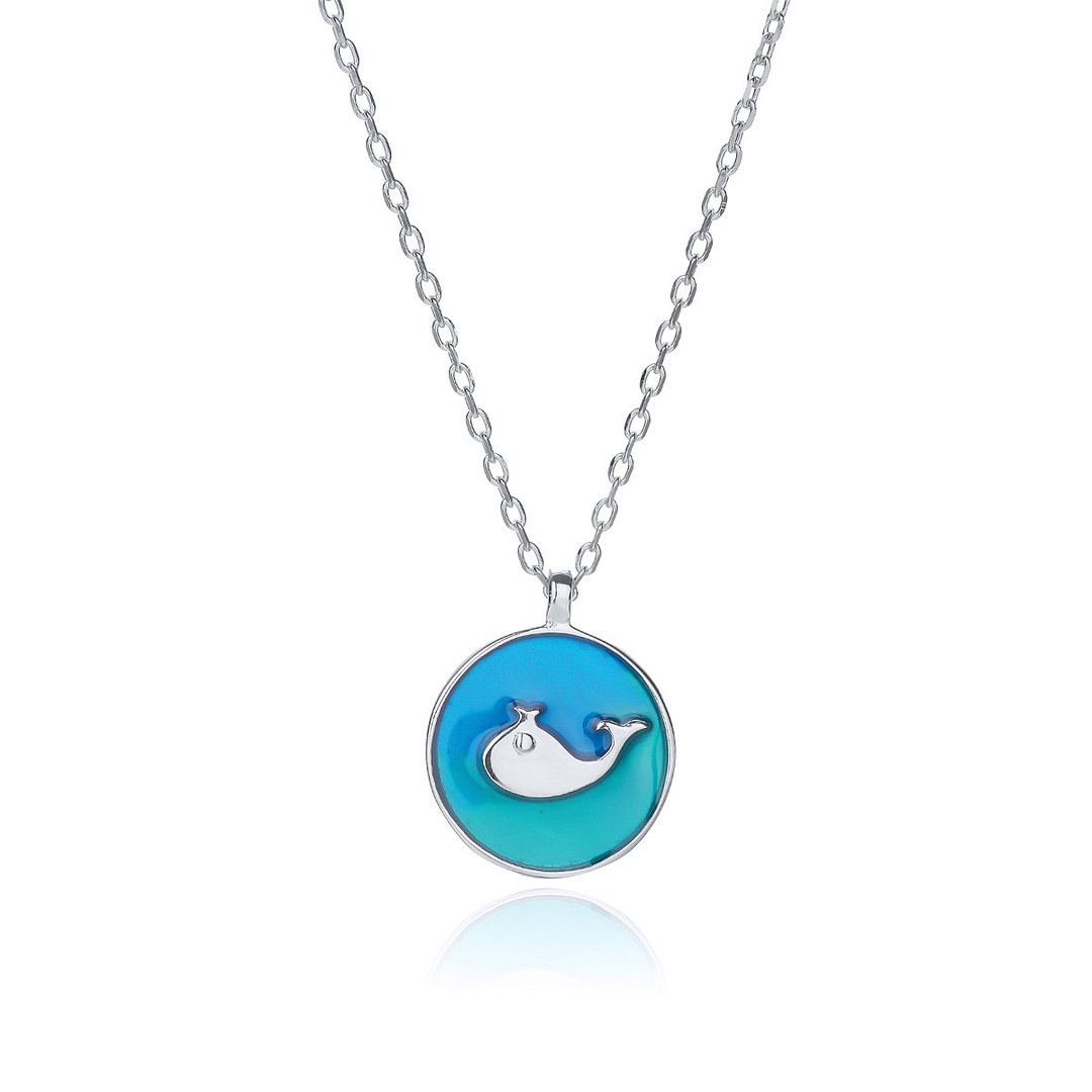 Lovely Blue Whale Silver Pendant Necklace