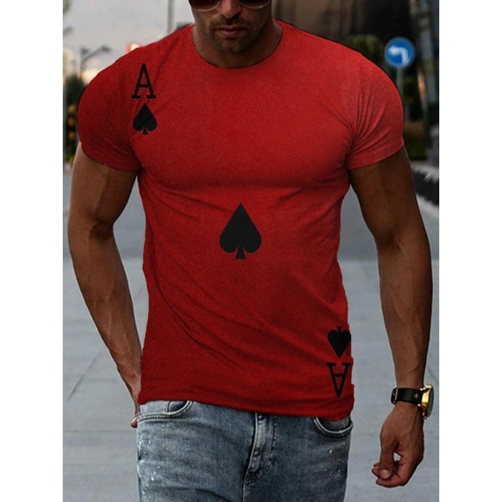 Mens Fashion Poker Print T-shirt / [viawink] /
