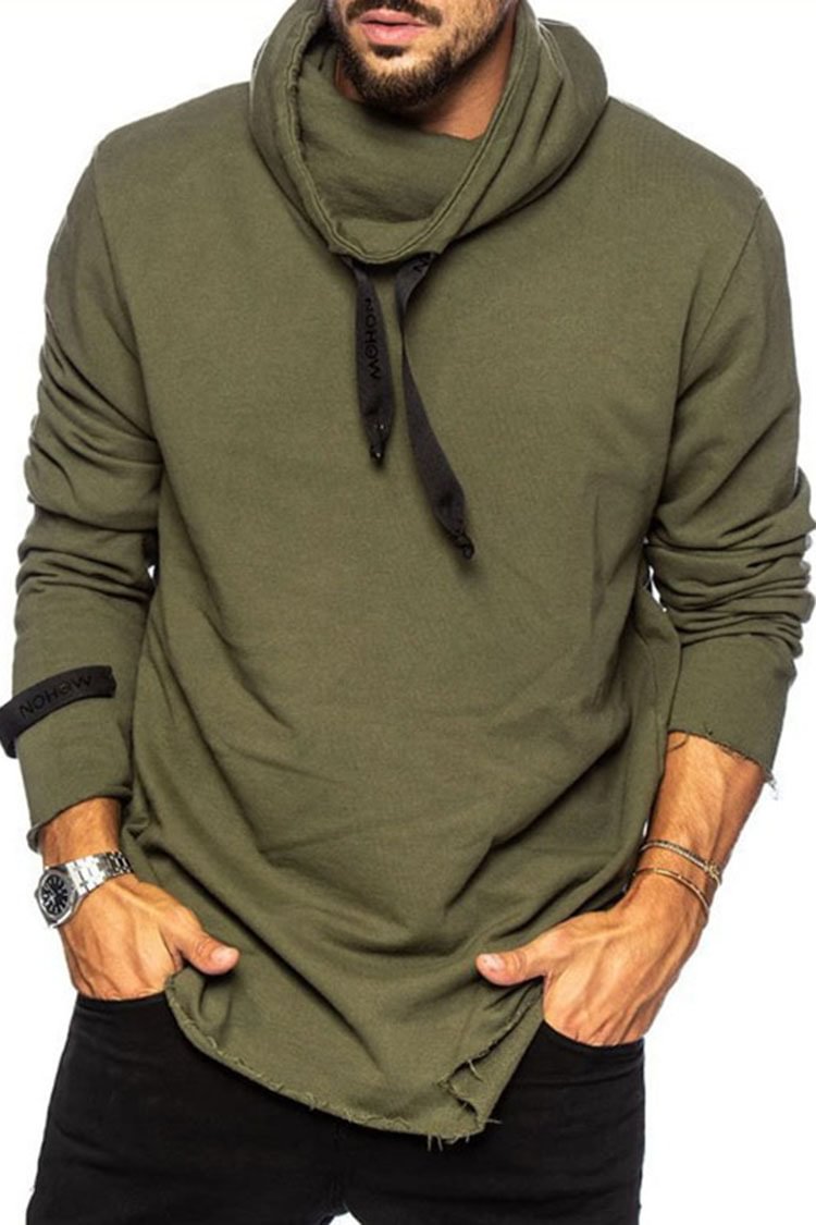 Tiboyz Solid Color Pile Collar Sweatshirt