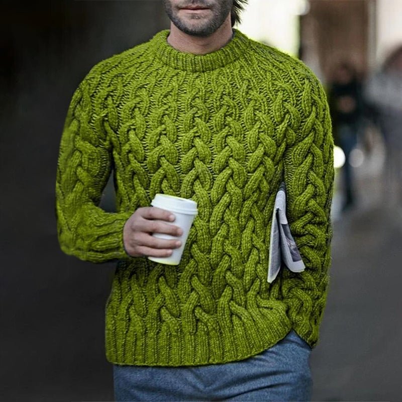 Round Neck Casual Men's Sweater-Corachic