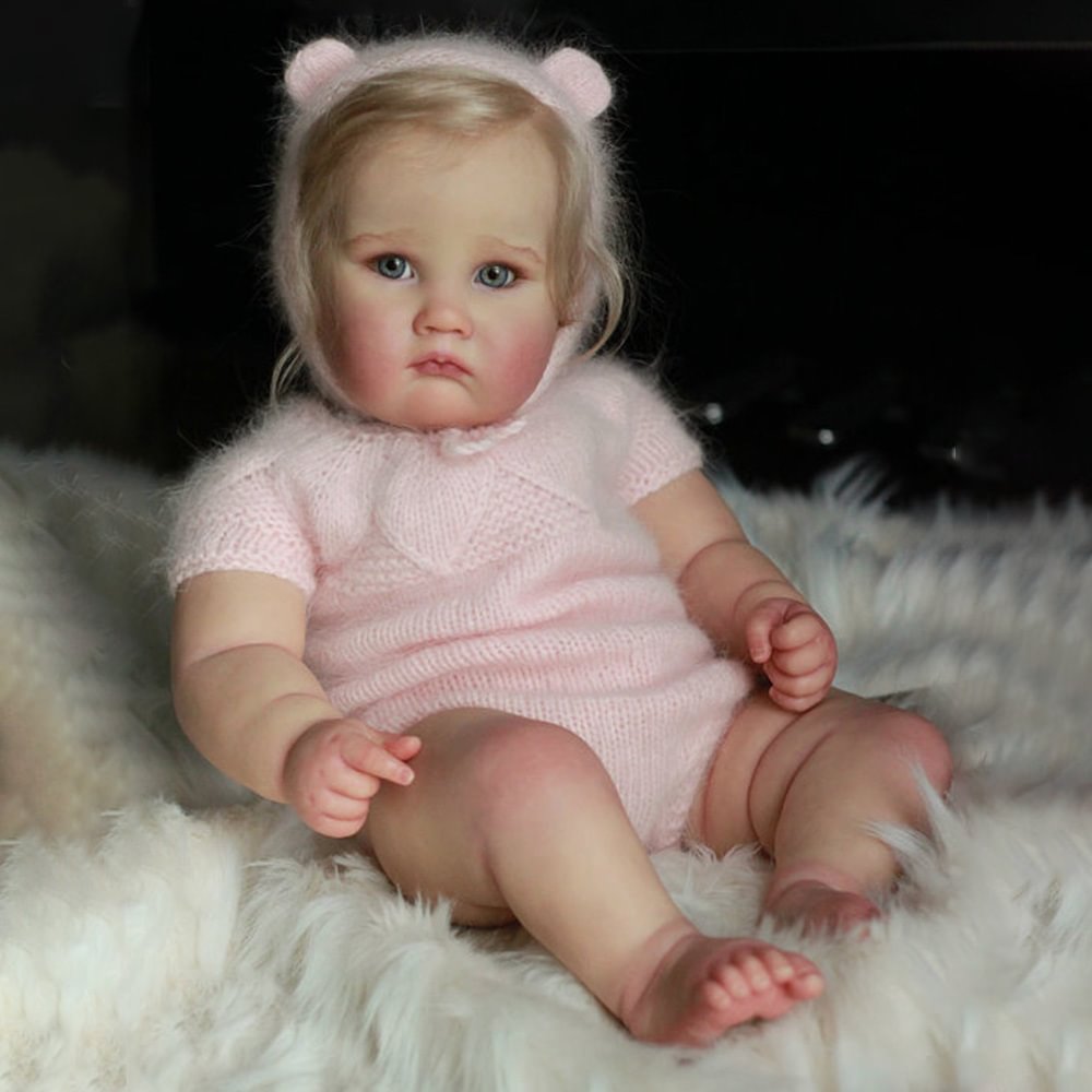[Heartbeat & Sound] 20'' Cloth Body Reborn Toddler Baby Doll Girl With Blue Eyes By 2022