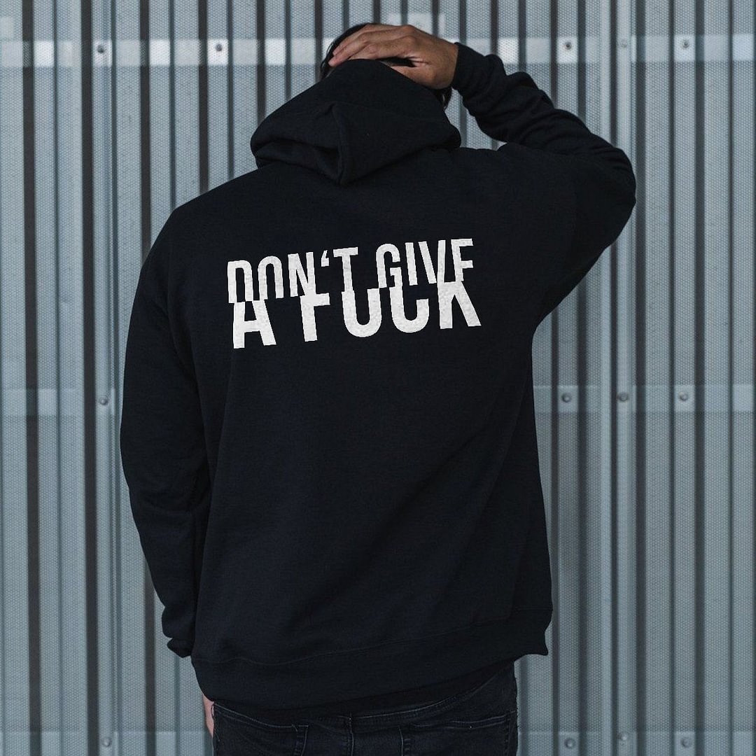 Don't Give A Fuck Printed Men's All-match Hoodie -  