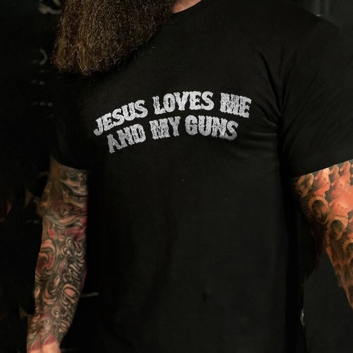 Livereid Jesus Loves Me And My Guns T-shirt - Livereid