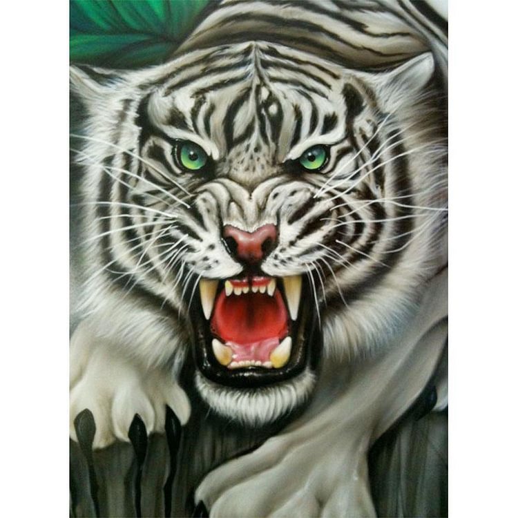 Fierce Tiger - Full Round Drill Diamond Painting - 30x40cm(Canvas)