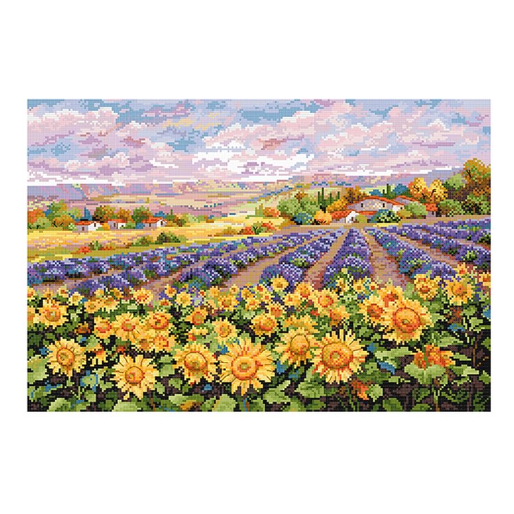 Lavender Sunflower-11Ct Stamped Cross Stitch-65*45CM