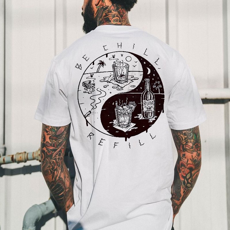 Be Chill Refill Printed Casual Men's T-shirt - Krazyskull