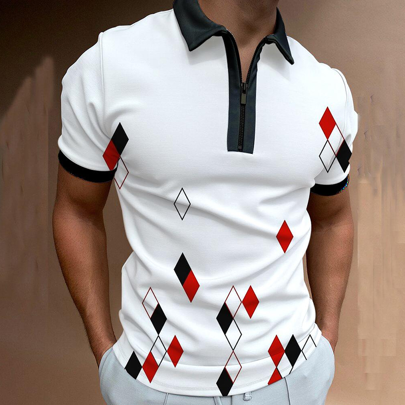 Men's polo shirt art print short sleeve