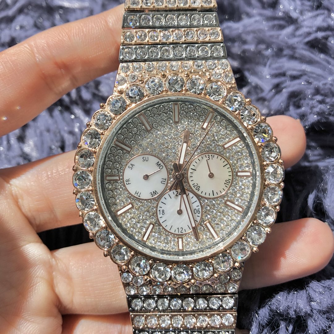 Bling Iced Out Waterproof Mens Watches-VESSFUL