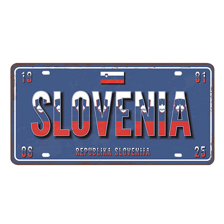 License Plate SLOVENIA Metal Tin Sign Plaque for Bar Pub Club Garage (8)