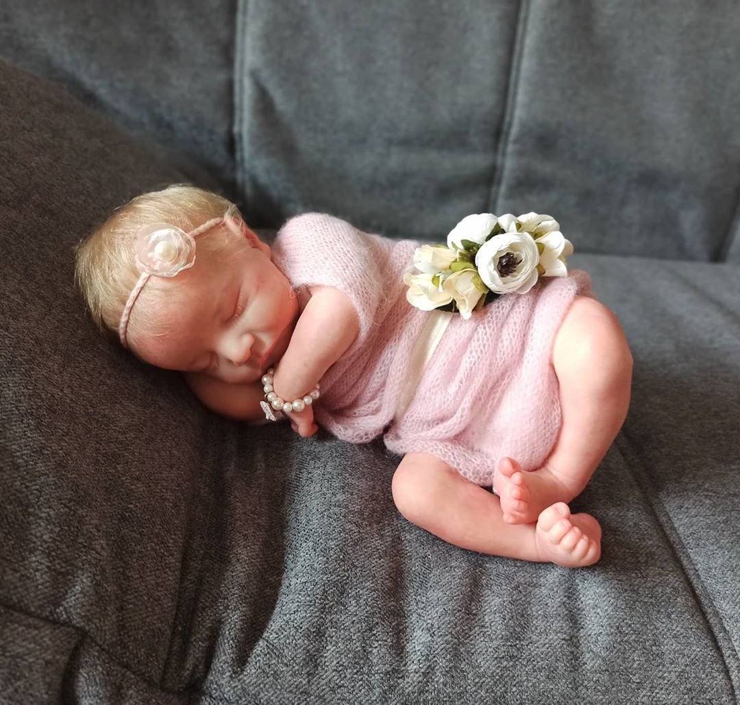 Reborns Girls Levi 12'' Real Cute Realistic Reborn Soft Weighted Newborn Silicone Sleeping Baby Dolls Everleigh 2022 -Creativegiftss® - [product_tag]