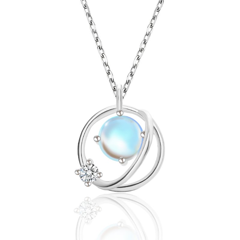 Dainty Cosmic Moonstone Sterling Silver Necklace for Women1