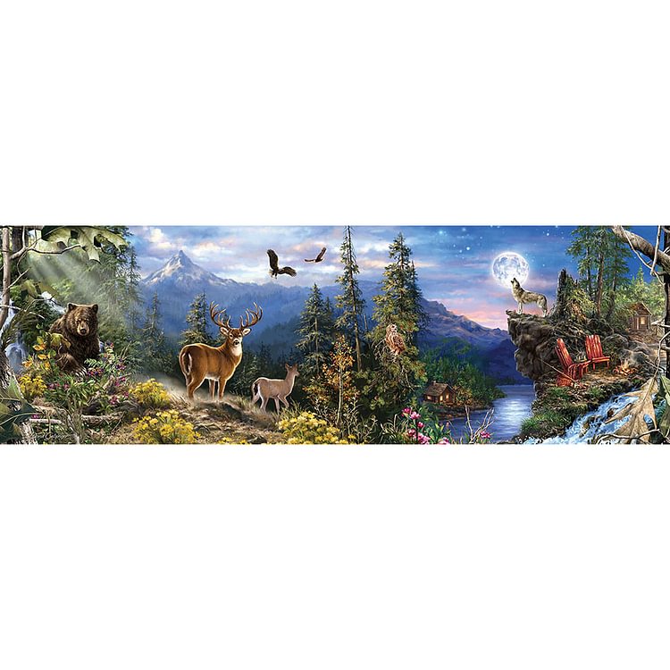 (11Ct Counted/Stamped) Forest - Cross Stitch Kit 90*30CM