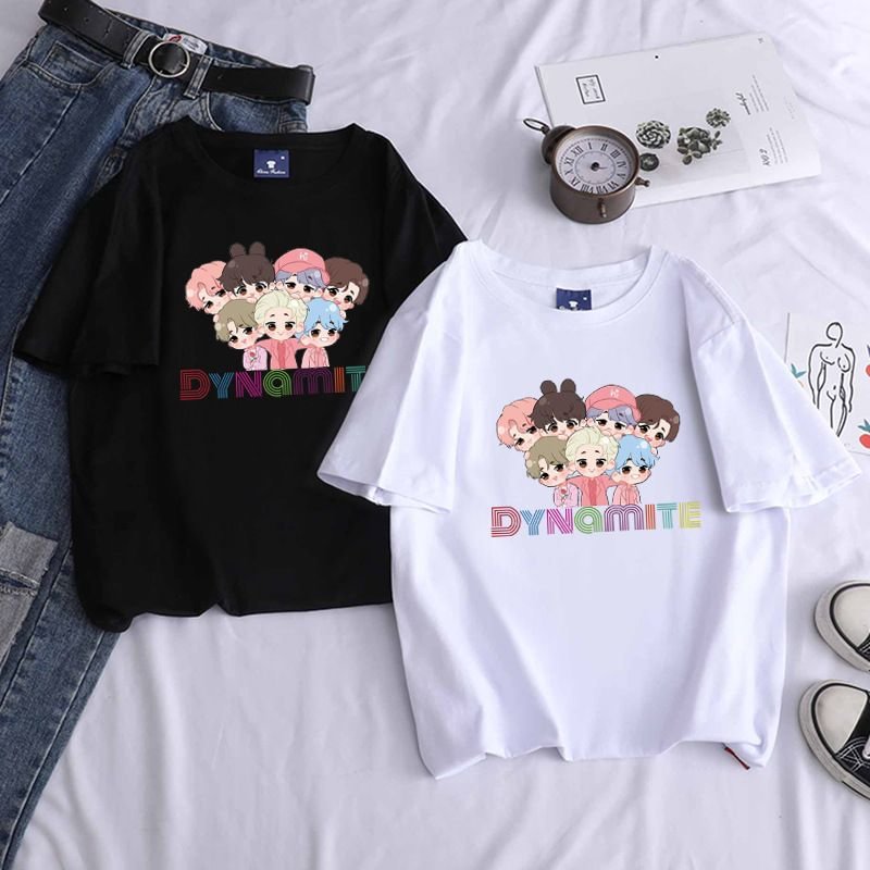 방탄소년단 Dynamite Crtoon Candy Colors T-shirt