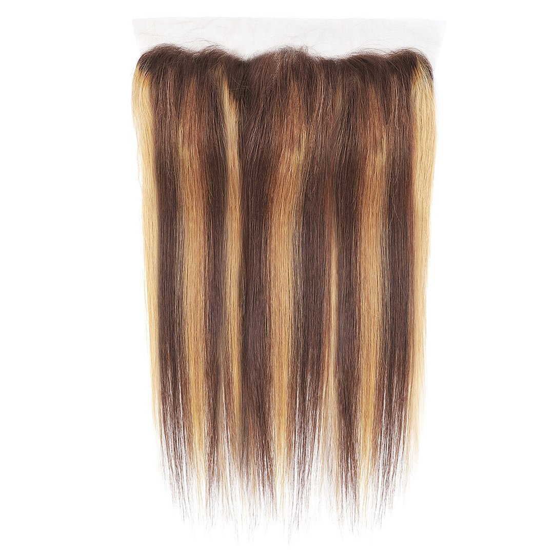 1 PC Golden Brown Straight 13×4 Lace Frontal丨Indian Virgin Hair