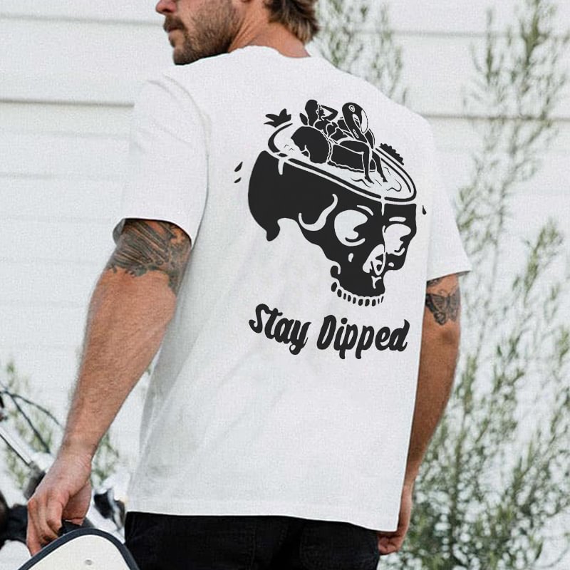 Cloeinc  Stay Dipped Printed Casual Men's Sports T-shirt - Cloeinc