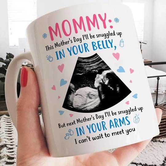 Personalized Can't Wait To Meet You Mommy Mug Custom Gift For Mom