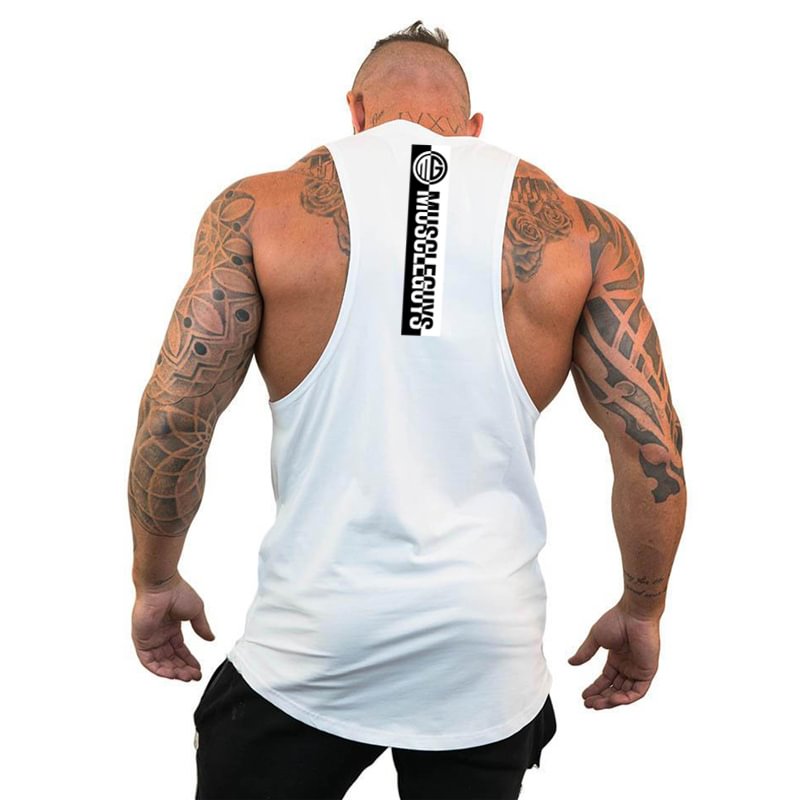 Sleeveless Solid Men Gym Tank Top-VESSFUL