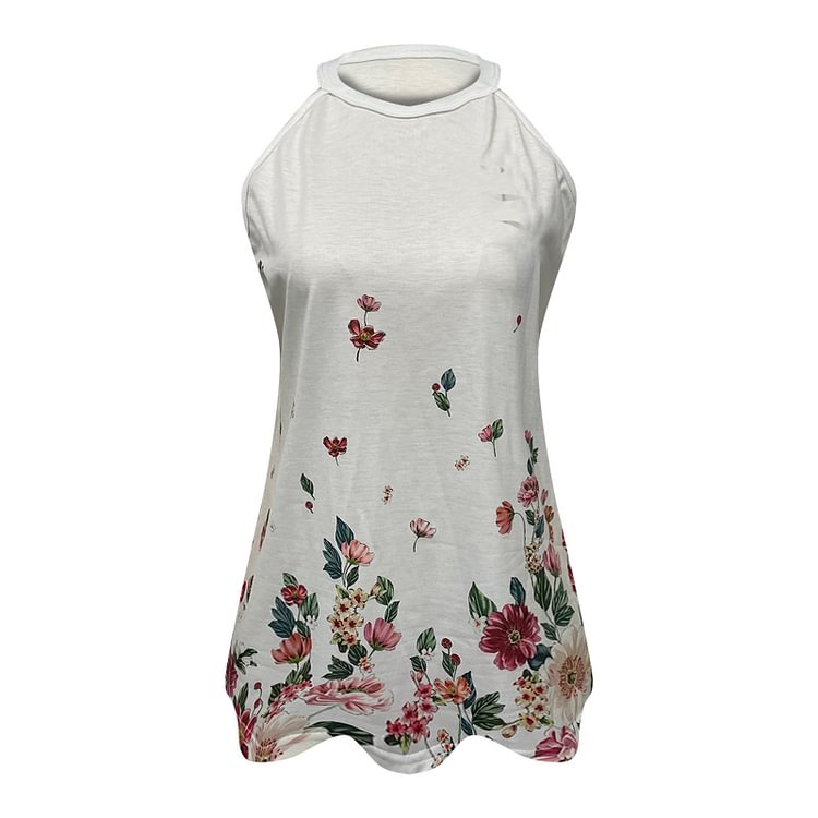 Women's Casual Loose Sleeveless Round Neck Top