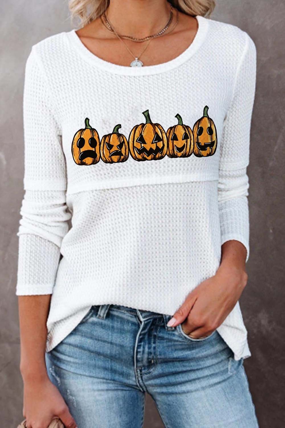 Women's Pullovers Pumpkin Print Pullover